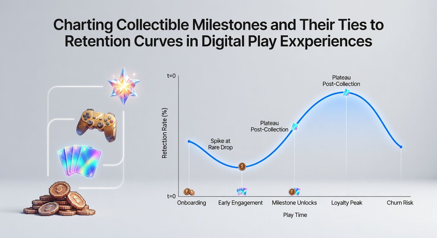 Graph showing player retention curves correlated with collectible milestone achievements in digital games