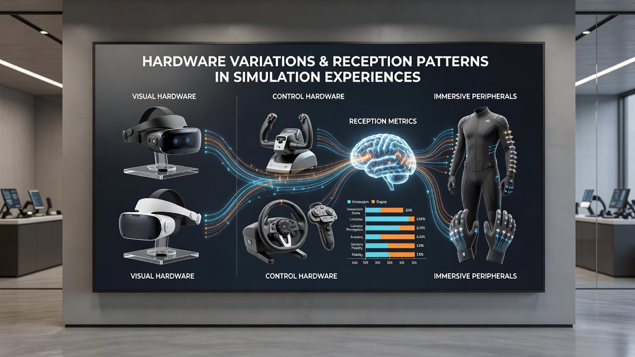 Players using varied simulation peripherals like steering wheels and joysticks during extended sessions
