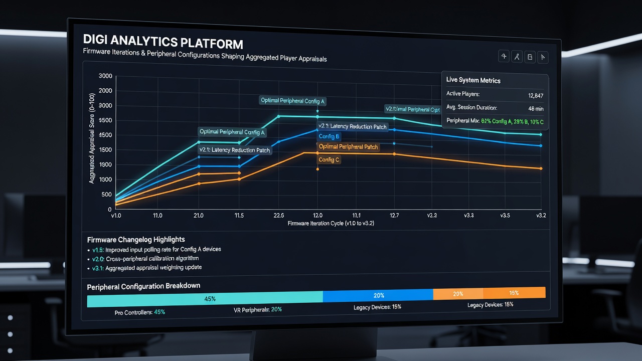 Comparison chart of player rating distributions before and after firmware updates on multiple digital platforms
