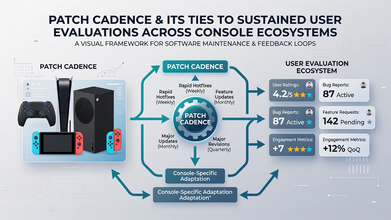 Graph illustrating user score stability correlated with patch frequency on different consoles