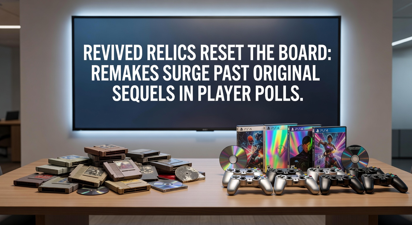 Bar chart comparing average user scores for remakes versus original sequels across major platforms, highlighting remakes' lead in player polls