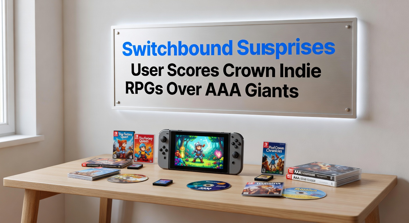 Comparison chart of user scores: indie RPGs in green bars towering over AAA red bars on Nintendo Switch platform