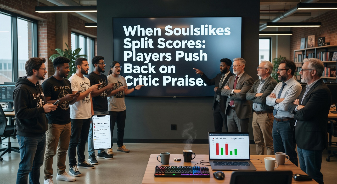 Steam review page for a recent Soulslike displaying mostly negative recent reviews contrasting with overall mixed reception, with thumbs-down icons prominent